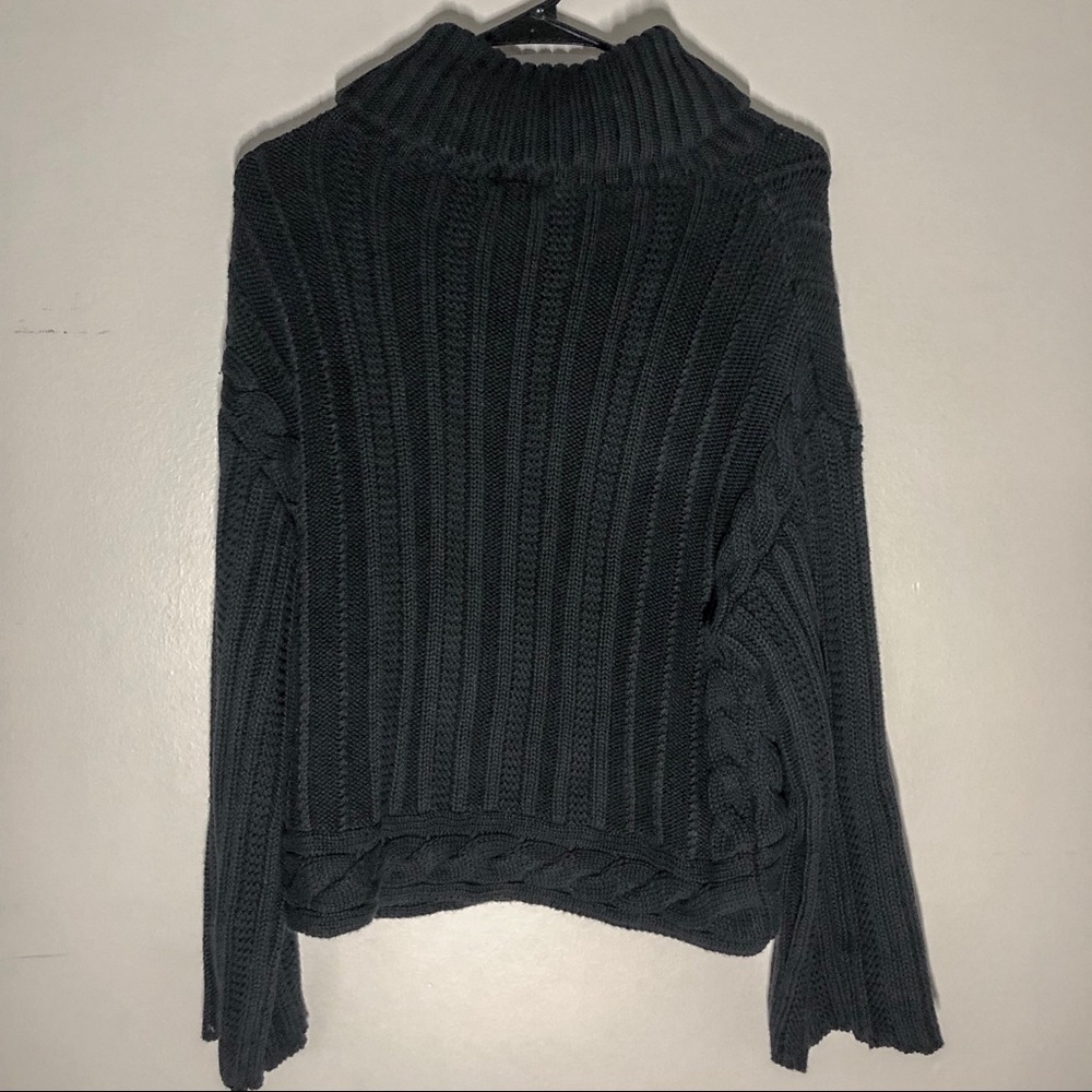GAP Black Knitted Turtleneck with Bell Sleeves